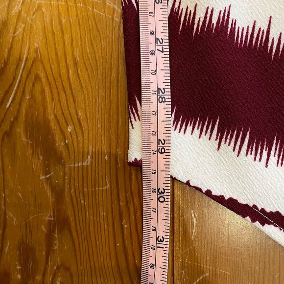 NWOT Willowmore Asymmetrical Burgundy and White Striped Dress - Picture 14 of 16